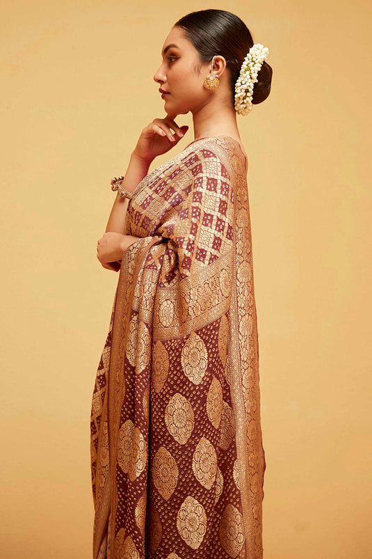 BROWN Traditional banarasee saree