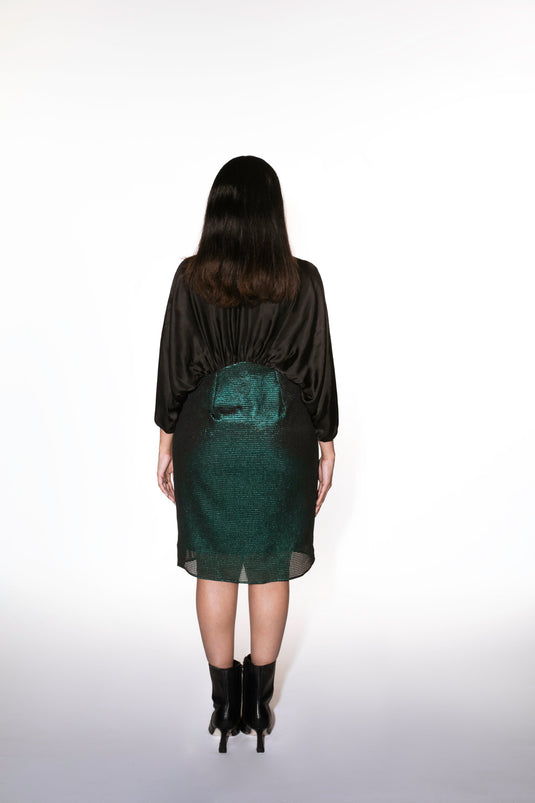 Metallic Gather Dress