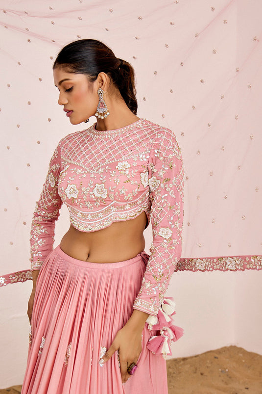 PINK BRIDAL LEHENGA SET