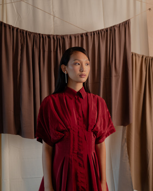 Pleated Shirt Dress