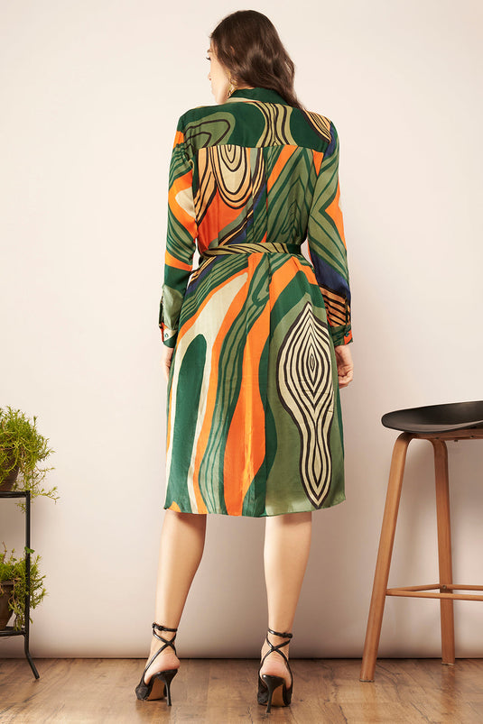 Printed Shirt Dress