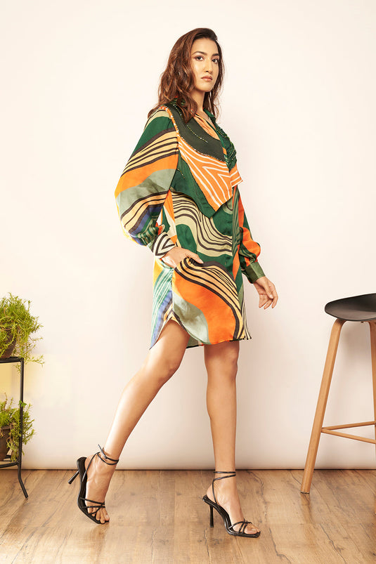 Printed Shirt Dress
