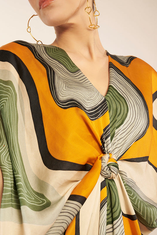 Printed Kaftan Dress
