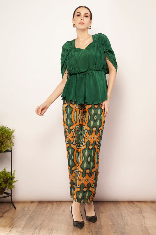 Printed Organza Pants