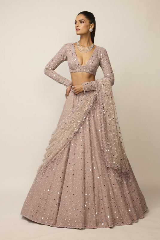 Ash Pink Lehenga Set