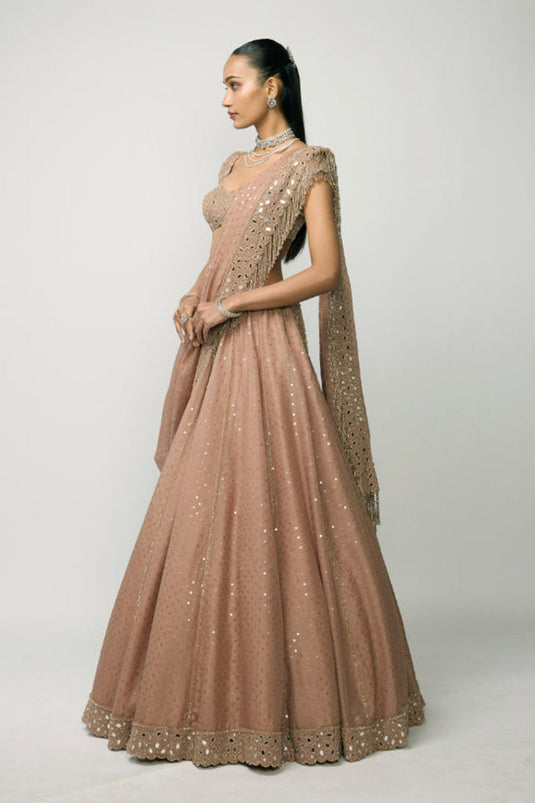 Bronze Ros� Sequins Embroidered Lehenga Set
