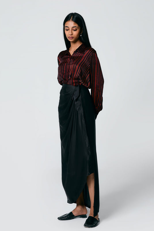 Crop top drape skirt coord