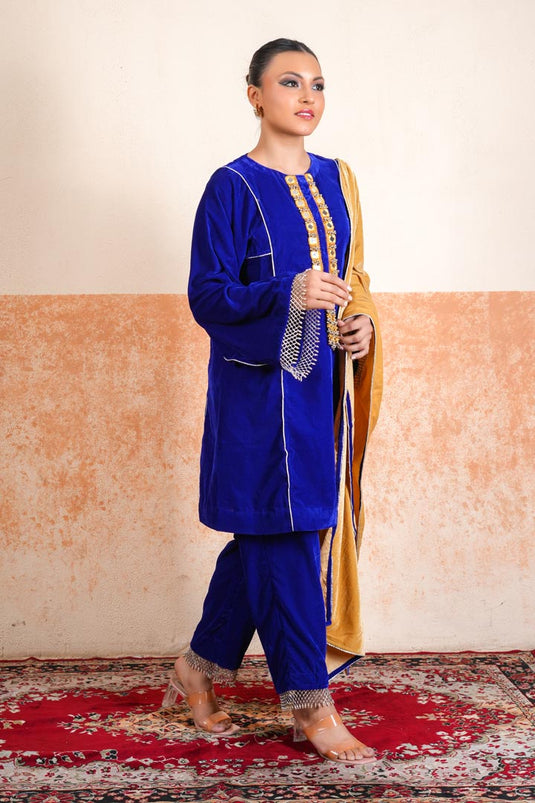 Makhmal Kalidaar with Embroidered Jacket