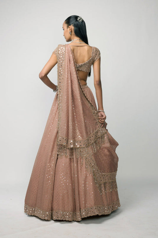 Bronze Ros� Sequins Embroidered Lehenga Set
