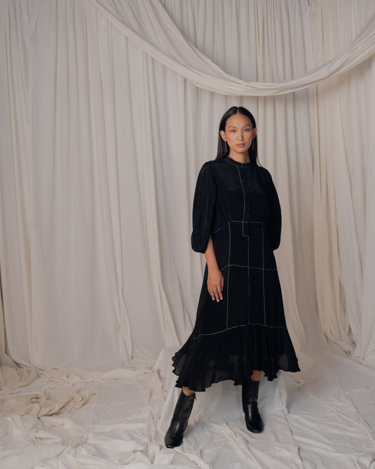 White Stitch Dress