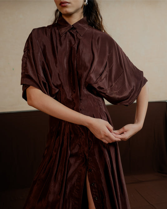 Pleated Shirt Dress