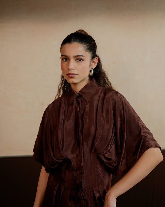 Pleated Shirt Dress