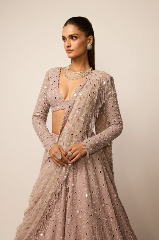 Ash Pink Lehenga Set