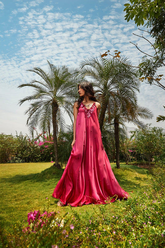 Cerise Pink Bias Dress