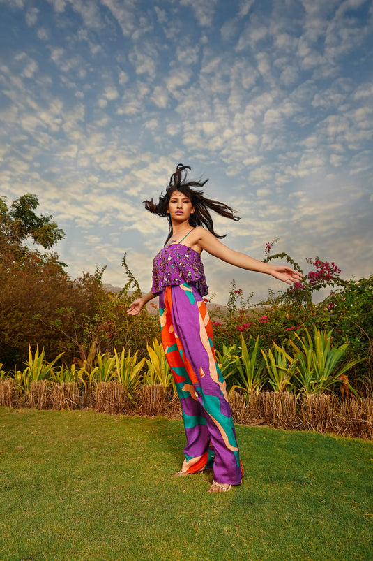 Silk Printed Jumpsuit