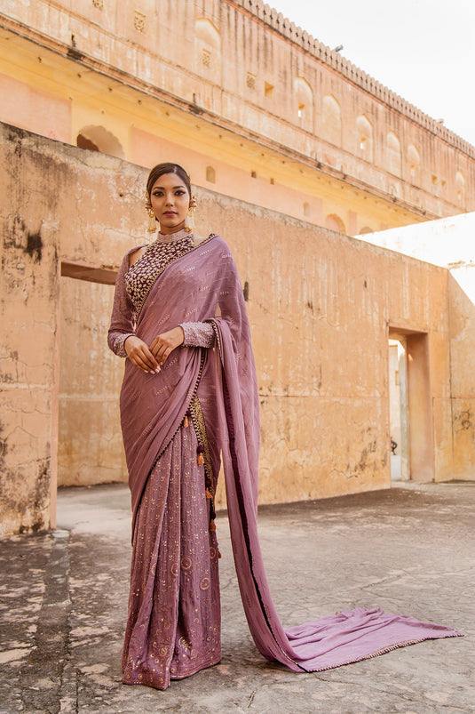 Soniya G - Lucknowi Chikankari Drape Saree Set
