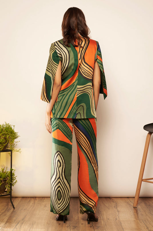 Printed Cape Blazer