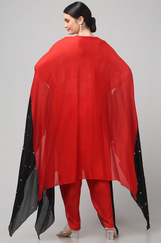 Two-Tone Asymmetric Kaftan with Dhoti style Bottom