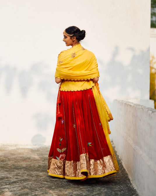 Rani  Champa  Makhmal  Lehenga  set