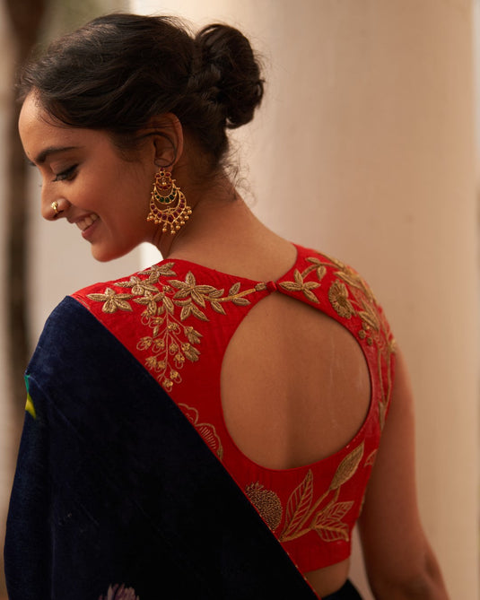 Syahi  Makhmal Saree