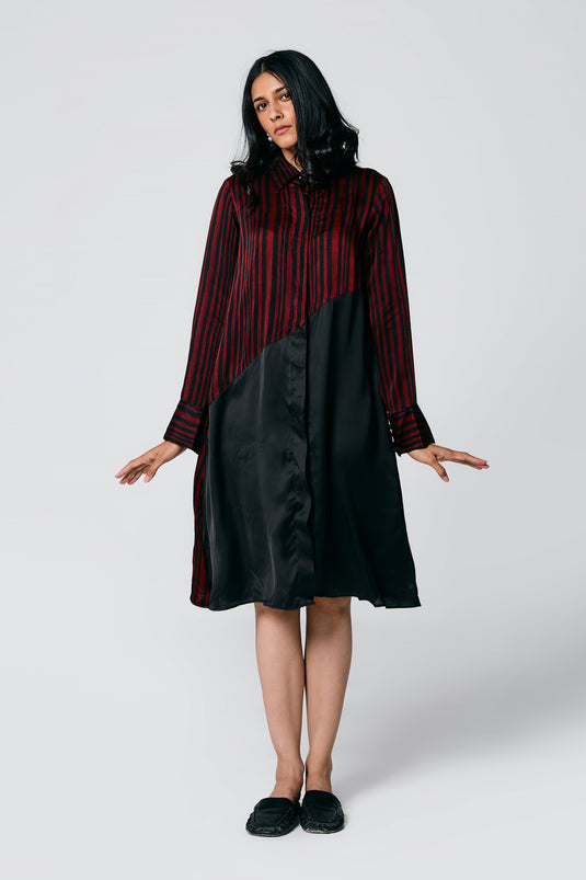 Diagonal stripes dress