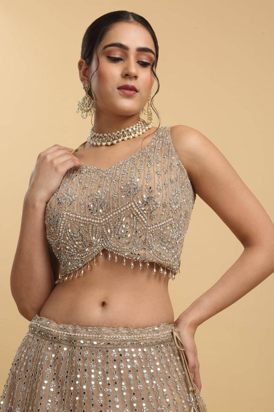 Heer Mirror And Zari Embroidered Lehenga Set