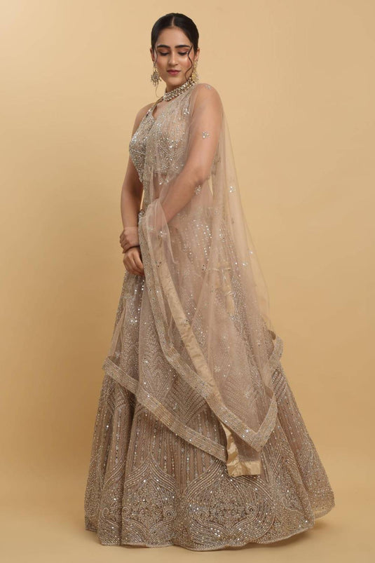 Heer Mirror And Zari Embroidered Lehenga Set