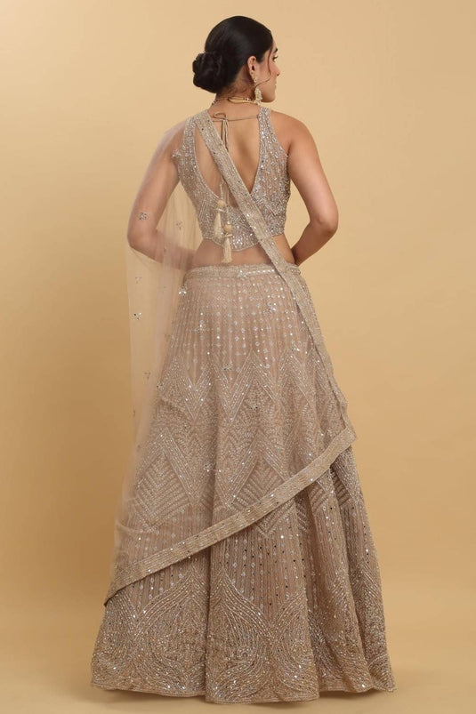 Heer Mirror And Zari Embroidered Lehenga Set