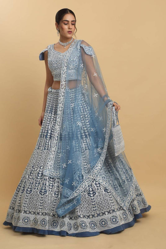 Suhana Mirror Embroidered Leaf Neck Lehenga Set