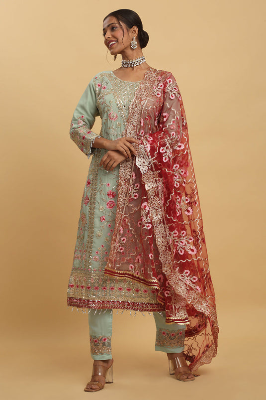 Floral Embroidered  Kurta Set