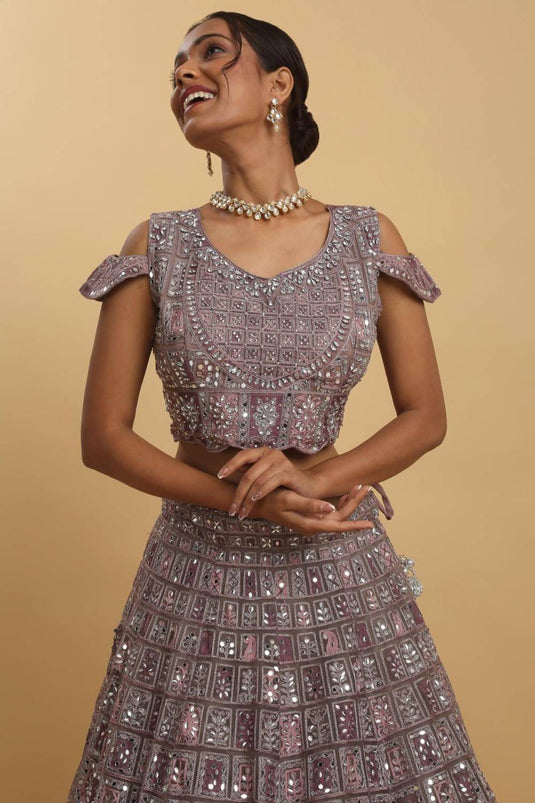 Gunaar Mirror Embroidered Lehenga Set