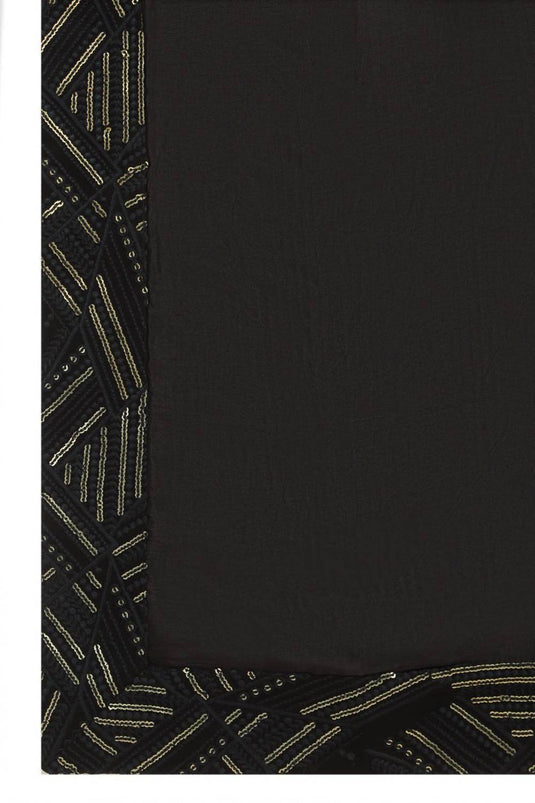 Asuka Black Cotton Embroidery Geometric Thread Kurta set