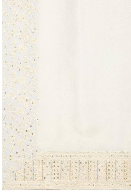 Mehfil Cotton Embroidery Thread Kurta And Dupatta Set - Cream