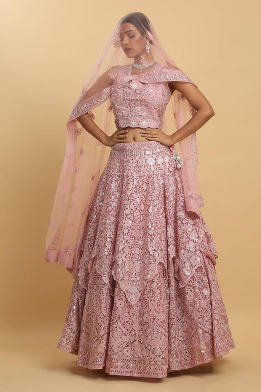 Utsav Mirror Embroidered and Layered Lehenga Set