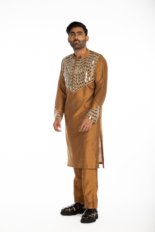 Mustard Embroidered Set