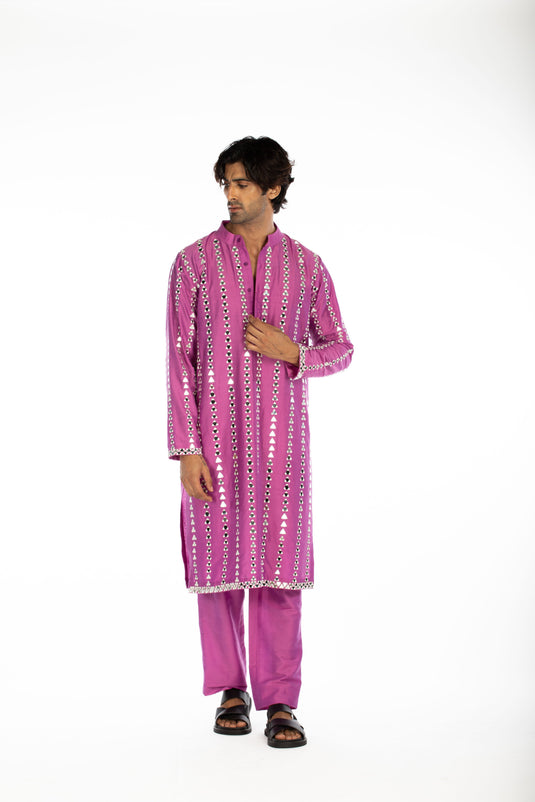 Purple Embroidered Set