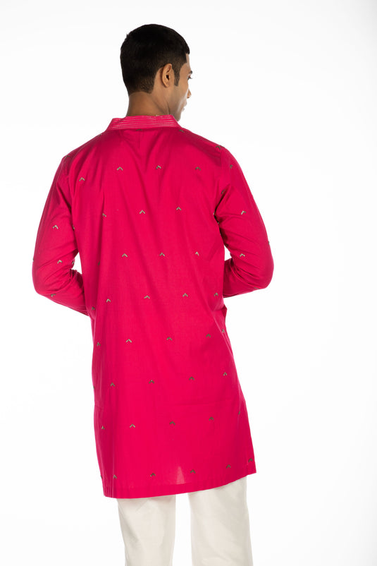 Fuschia Pink Embroidered Set