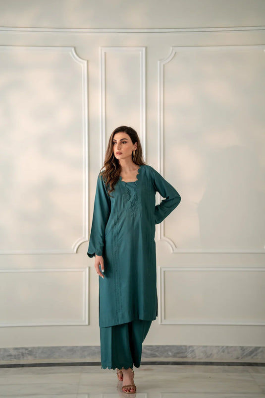 Turquoise Kurta With Pants