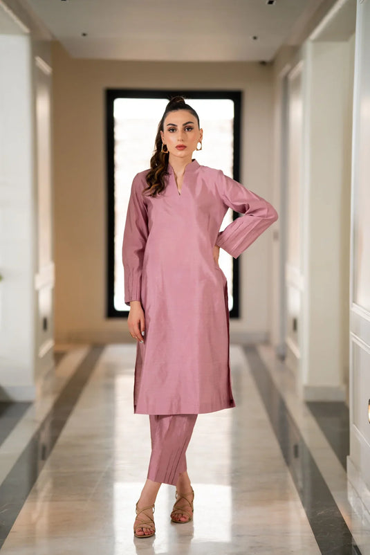 Mauve Kurta With Pants