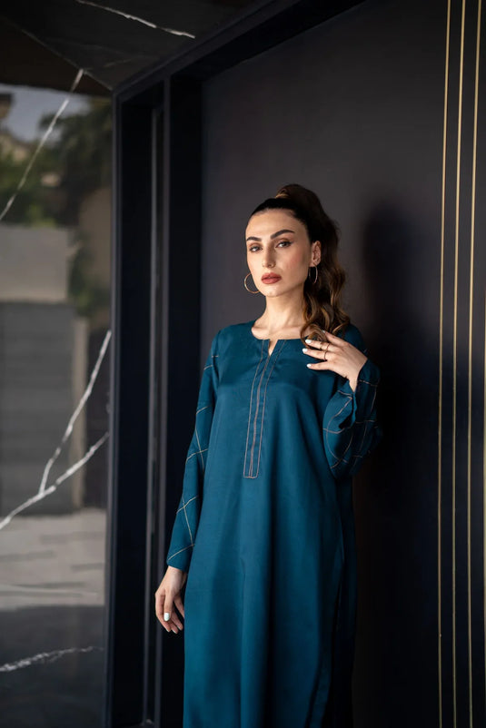 Ocean blue Kurta With Pants