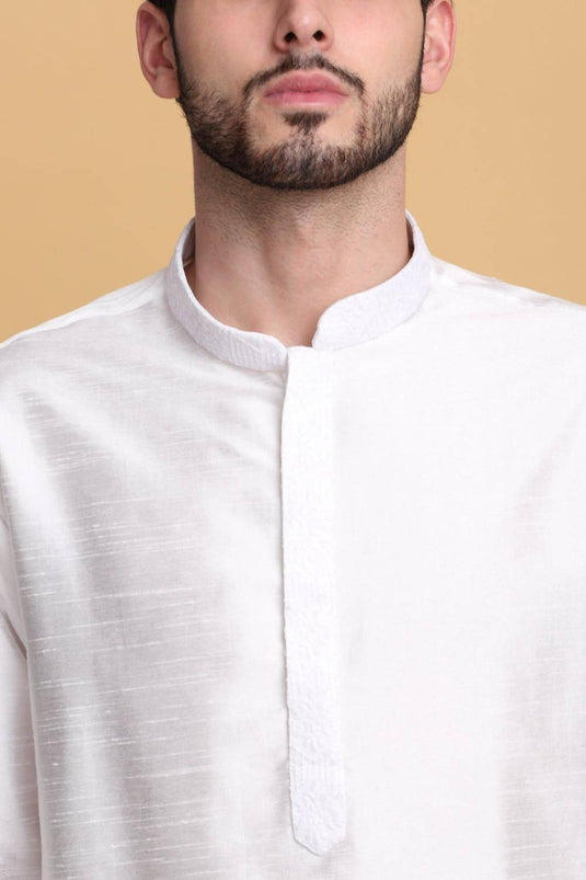 Nakkashkaari Embroidered Open Jacket Kurta Set - Ivory Cream
