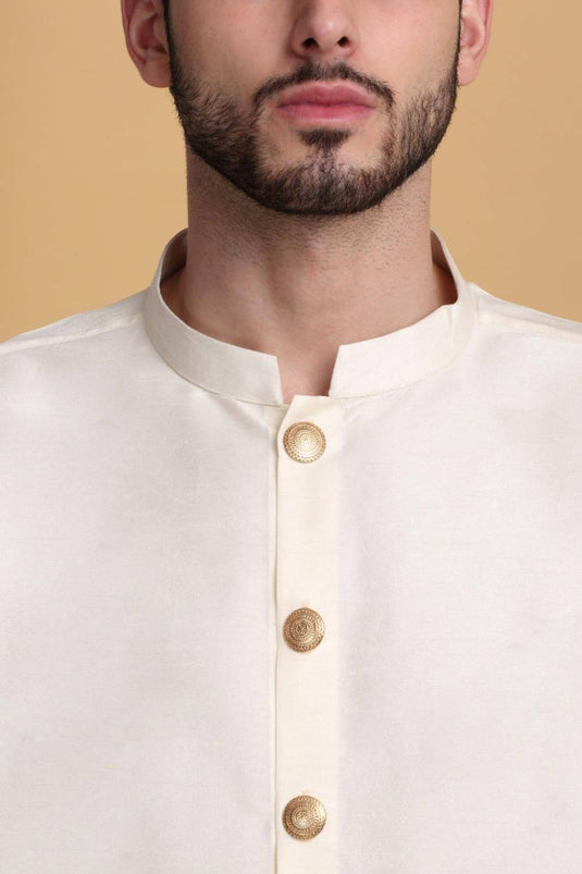 Zardoz Embroidered Open Jacket Set - Ivory