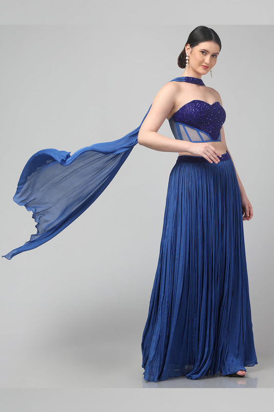 Royal Blue Strapless Corset
