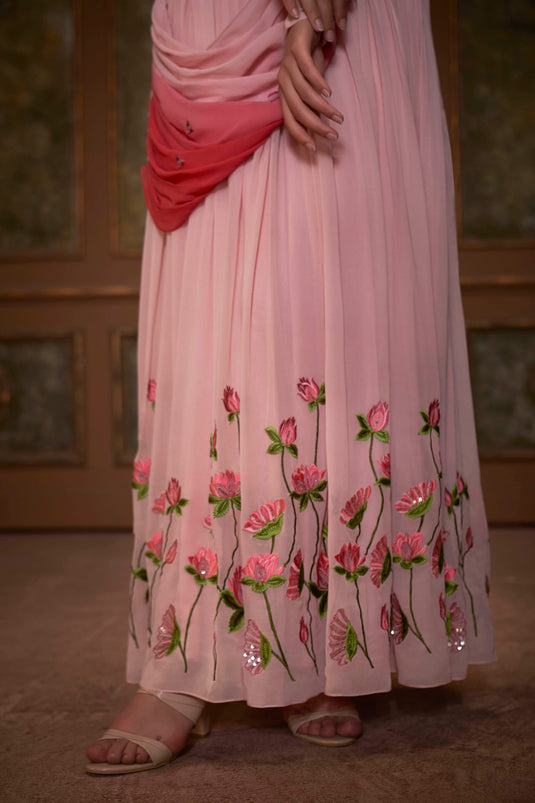 Pink Georgette Anarkali