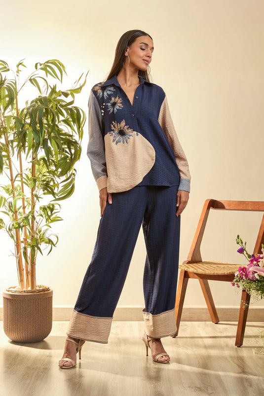 Navy Blue Trichromatic Coord Set