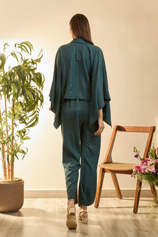 Green Poncho Style Coord