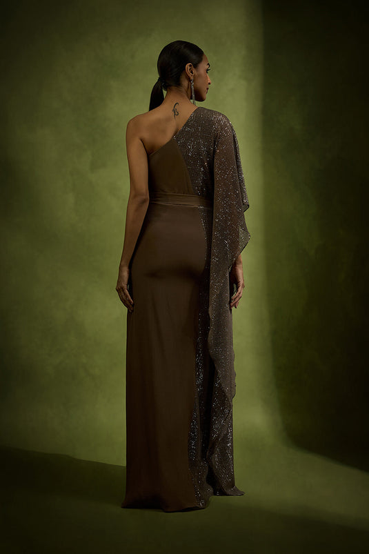 One Shoulder Kaftan Gown