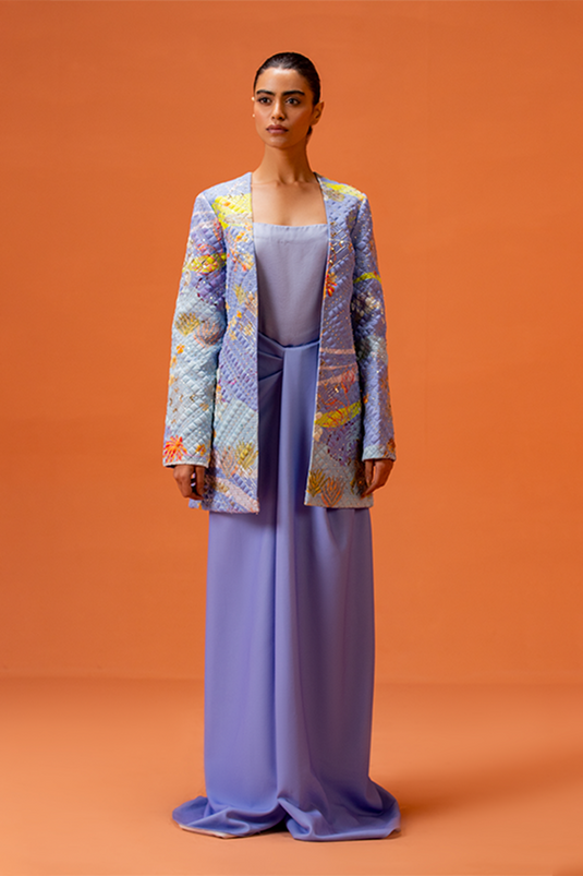 Banana palm Quilted Jacket Set