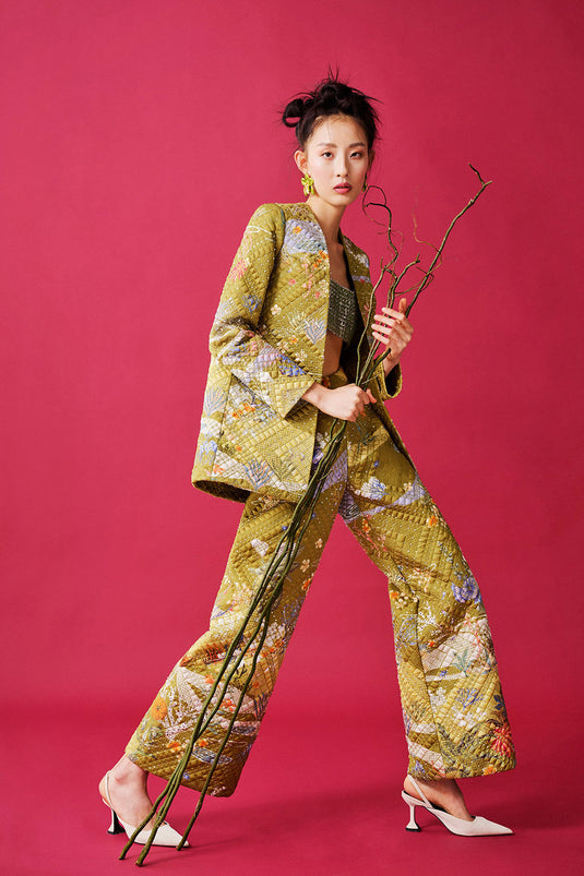 Banana palm Quilted jacket Set