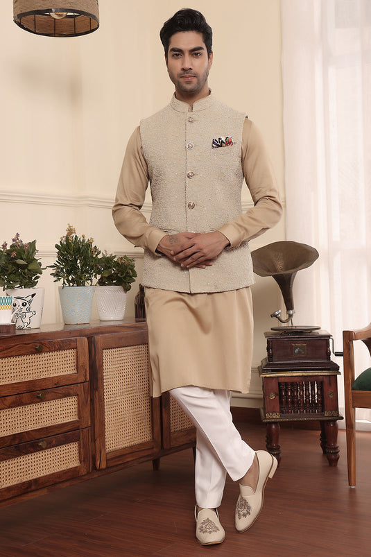 Beige Gold Kurta Set